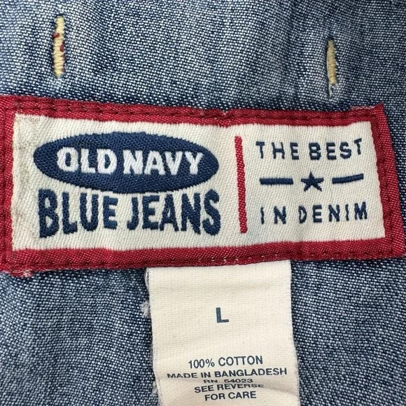 Vtg Y2K Denim Overall Shorts Womens L 90s Grunge Festival Indie Utility Skater - Picture 4 of 5